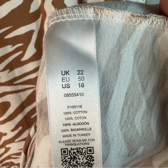 ASOS tunic top zebra print brown white ruffle feminine bohemian animal print - Picture 5 of 9